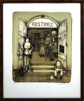 Iva Hüttnerová - Hostinec II - grafika 